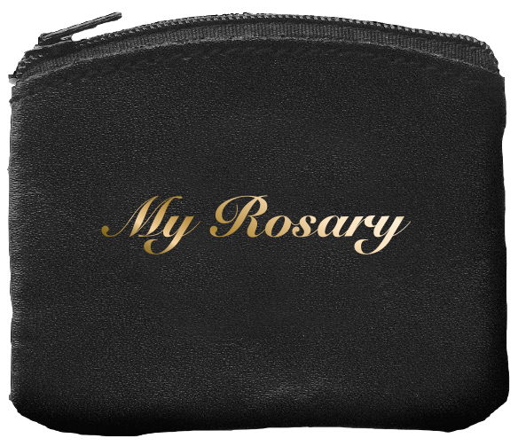 Rosary Purse/Bonded Leather/Black   (6430)
