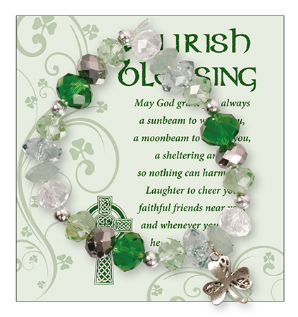 Glass Bracelet/Irish Blessing/With Motif/On card   (64583)