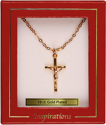 Necklet/18 ct Gold Plated/1 inch Crucifix   (6861)
