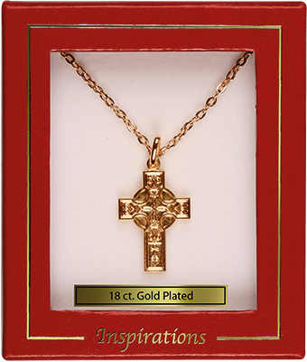 Necklet/18 ct Gold Plated/1 inch Celtic Cross   (6862)