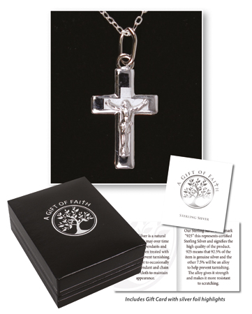 Sterling Silver Crucifix & Chain/Gift Boxed   (69106)