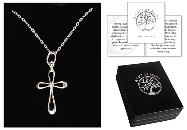 Sterling Silver Necklet/Open Cross (69189)