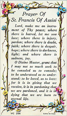 Verse Leaflet/Francis P.Prayer   (7135/206)