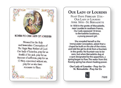 Prayer Card - Lourdes   (71610)