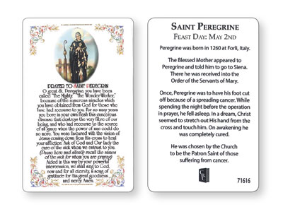 Prayer Card - Saint Peregrine   (71616)