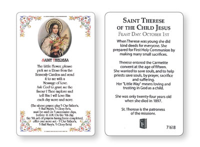 Prayer Card - Saint Theresa   (71618)