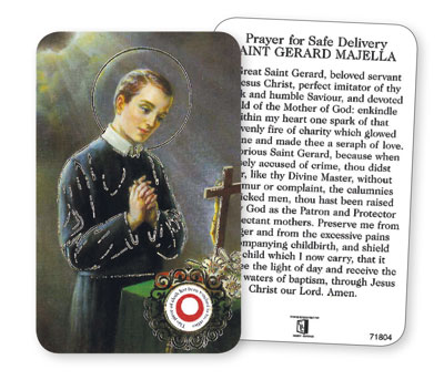 Prayer Card with Relic - Saint Gerard   (71804)