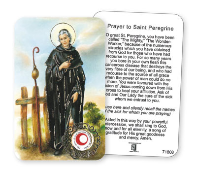 Prayer Card with Relic - Saint Peregrine   (71808)