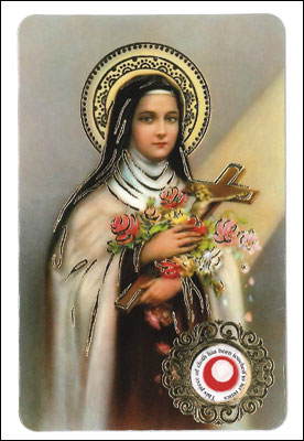 Prayer Card with Relic - Saint Theresa   (71810)