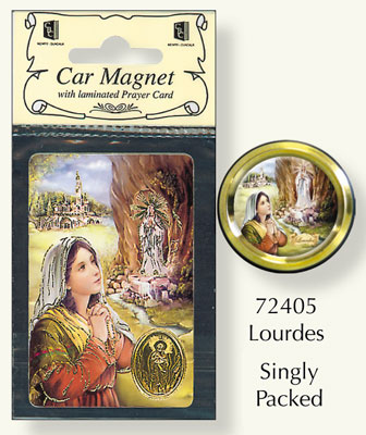 Car Plaque/Prayer Leaflet/Lourdes   (72405)