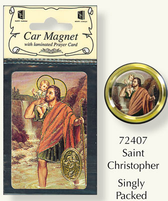 Car Plaque/Prayer Leaflet/Christopher   (72407)