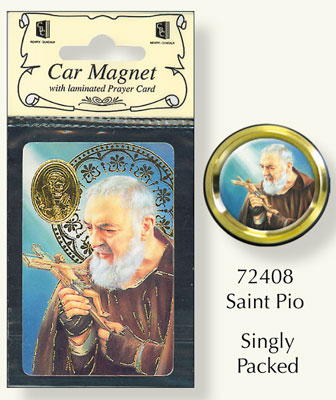 Car Plaque/Prayer Leaflet/Saint Pio   (72408)
