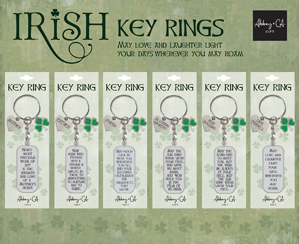 Metal Key Ring/Irish/Display Stand  (74210)