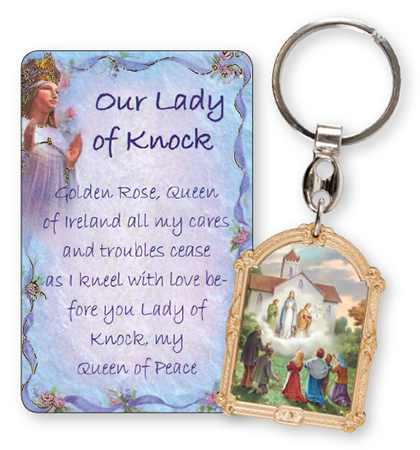 Key Ring & Prayer Card Set/Knock   (74439)
