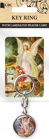 Key Ring/Prayer Card Set/Guardian Angel   (74442)