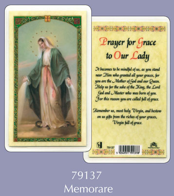 Laminated Prayer Card/Miraculous   (79137)