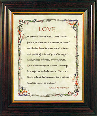 Framed Picture/10 inch x 8 inch Print/Love verse   (83144)