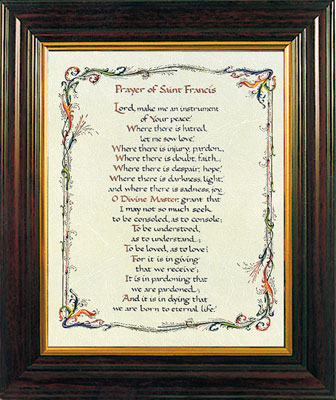 Framed Picture/10 inch x 8 inch Print/Peace Prayer   (83145)
