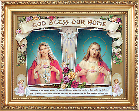 Wood Framed Picture/House Blessing   (83275)