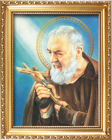 Wood Framed Picture/Saint Pio   (83281)