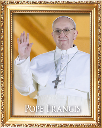 Wood Framed Picture/Pope Francis   (83282)