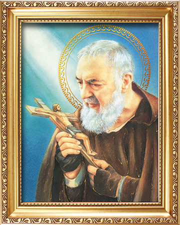 Wood Framed Picture/Saint Pio   (83307)