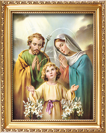 Wood Framed Picture/Holy Family   (83354)