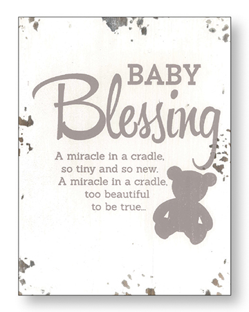 Distressed Wood Plaque/Baby Blessing   (84503)