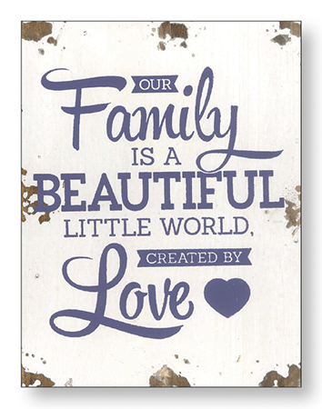 Distressed Wood Plaque/Our Family   (84508)