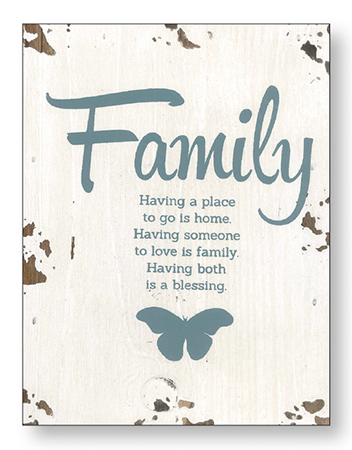 Distressed Wood Plaque/Family Blessing   (84509)