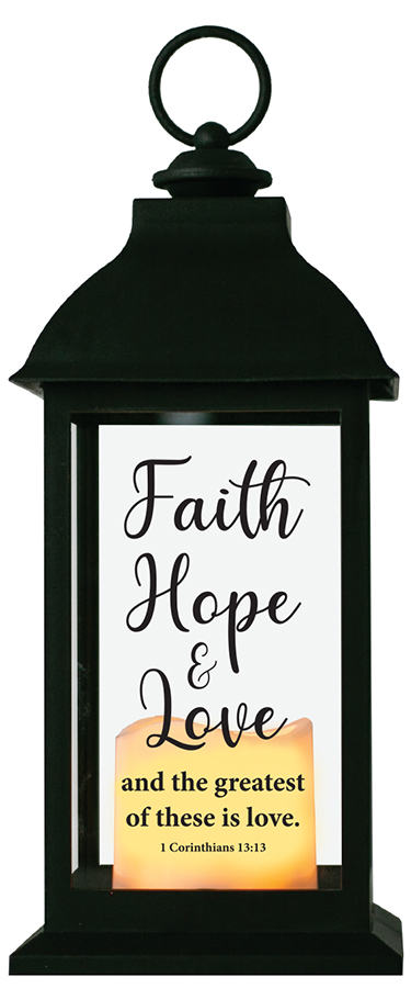 Lantern/Faith, Hope and Love/Led Candle  (84671)