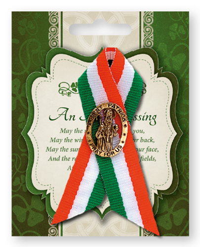 St.Patrick's Day Ribbon/Patrick Brooch   (85366)