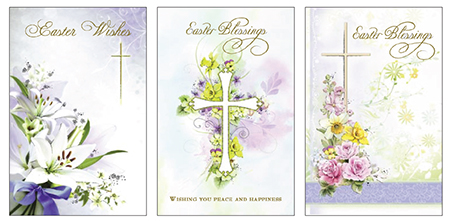 Easter Card with Gold Foil/3 Designs   (85721)