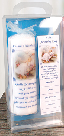 Christening Candle 8 inch Gift Boxed/Boy   (86603)