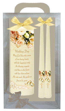 Wedding Candle 8 inch Gift Boxed/Ivory   (86611)