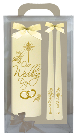 Wedding Candle 8 inch Gift Boxed/Ivory   (86615)