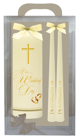 Wedding Candle 8 inch Gift Boxed/Ivory   (86617)