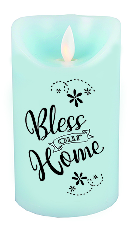 LED Candle/Scented Wax/Timer/Bless Our Home   (86620)