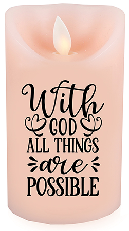 LED Candle/Scented Wax/Timer/With God  (86625)