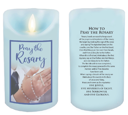 LED Candle/Scented Wax/Timer/Boy/Rosary   (86656)