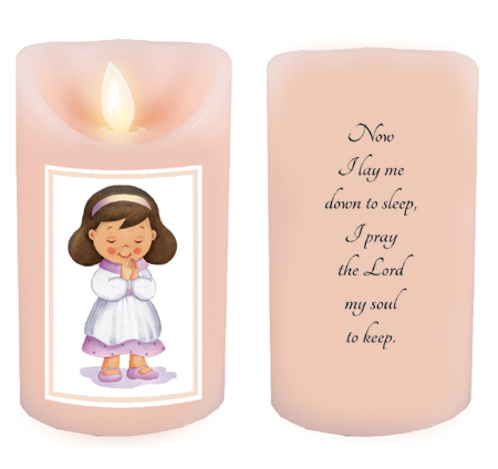 LED Candle/Scented Wax/Timer/Praying Girl   (86662)