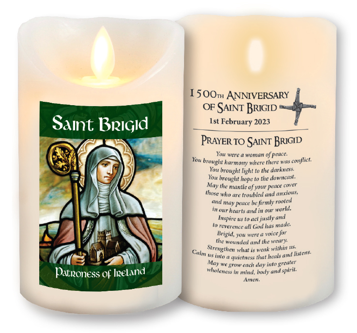 LED Candle/Scented Wax/Timer/St.Brigid   (86674)