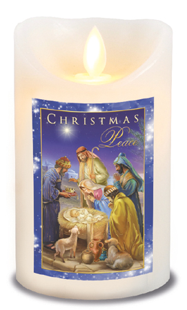 LED Candle/Scented Wax/Timer/Nativity   (86698)