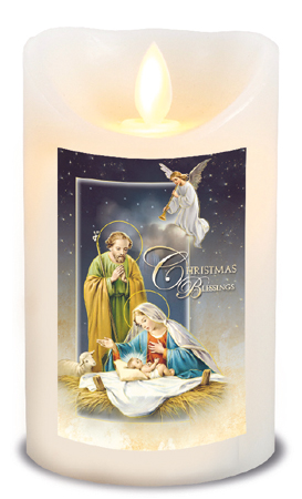 LED Candle/Scented Wax/Timer/Nativity   (86699)