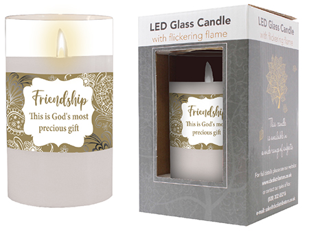 LED Candle/Glass Jar/Timer/Friendship  (86723)