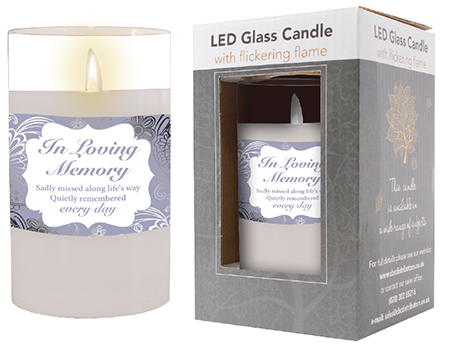 LED Candle/Glass Jar/Timer/Loving Memory  (86724)