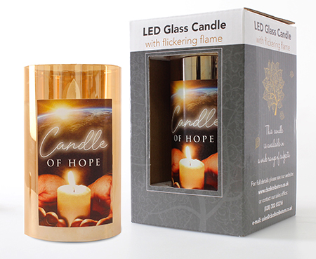 LED Candle/Glass Jar/Timer/Pope Francis/Corona (86735)