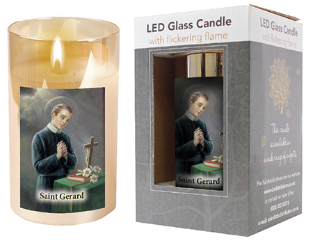 LED Candle/Glass Jar/Timer/St.Gerard  (86742)