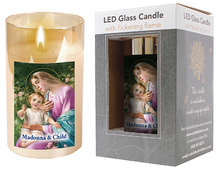 LED Candle/Glass Jar/Timer/Mother & Child  (86750)