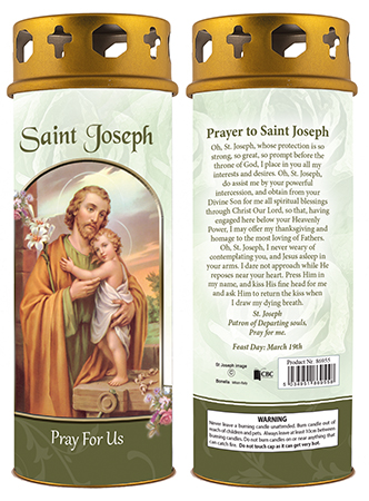 Candle/Saint Joseph/Windproof Cap   (86955)